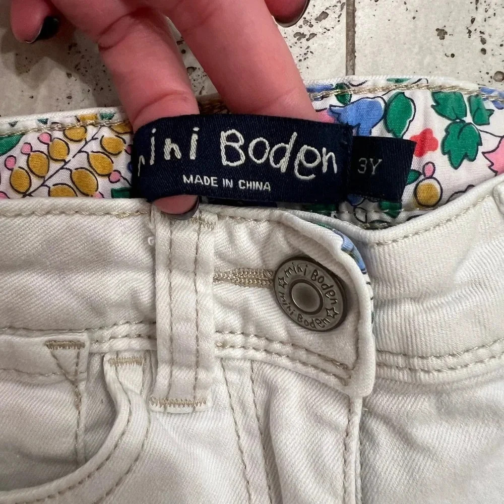 Mini Boden Light Denim Shorts - Picture 4 of 6